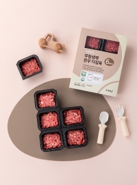 초록베베 무항생제 한우 다짐육 6mm(180g/6큐브)